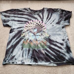 Gildan Black and Gray Tie-Dye Kids Shirt with Butterfly Design
